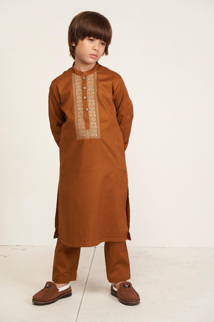 Soran Kids Kurta Set - Light Orange