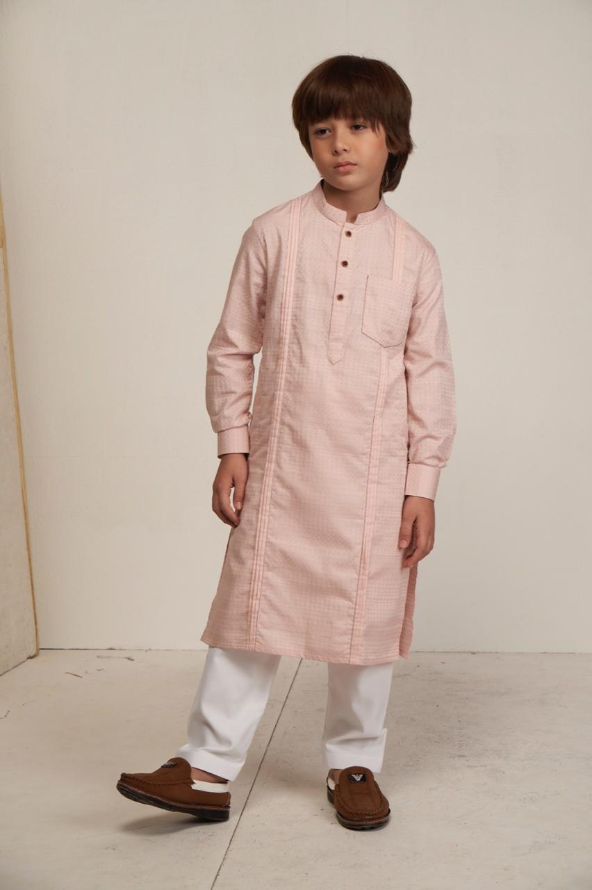 Kasran Kids Kurta Set - Light Pink