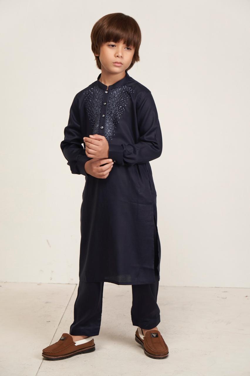 Yalcin Kids Kurta Set - Dark Blue