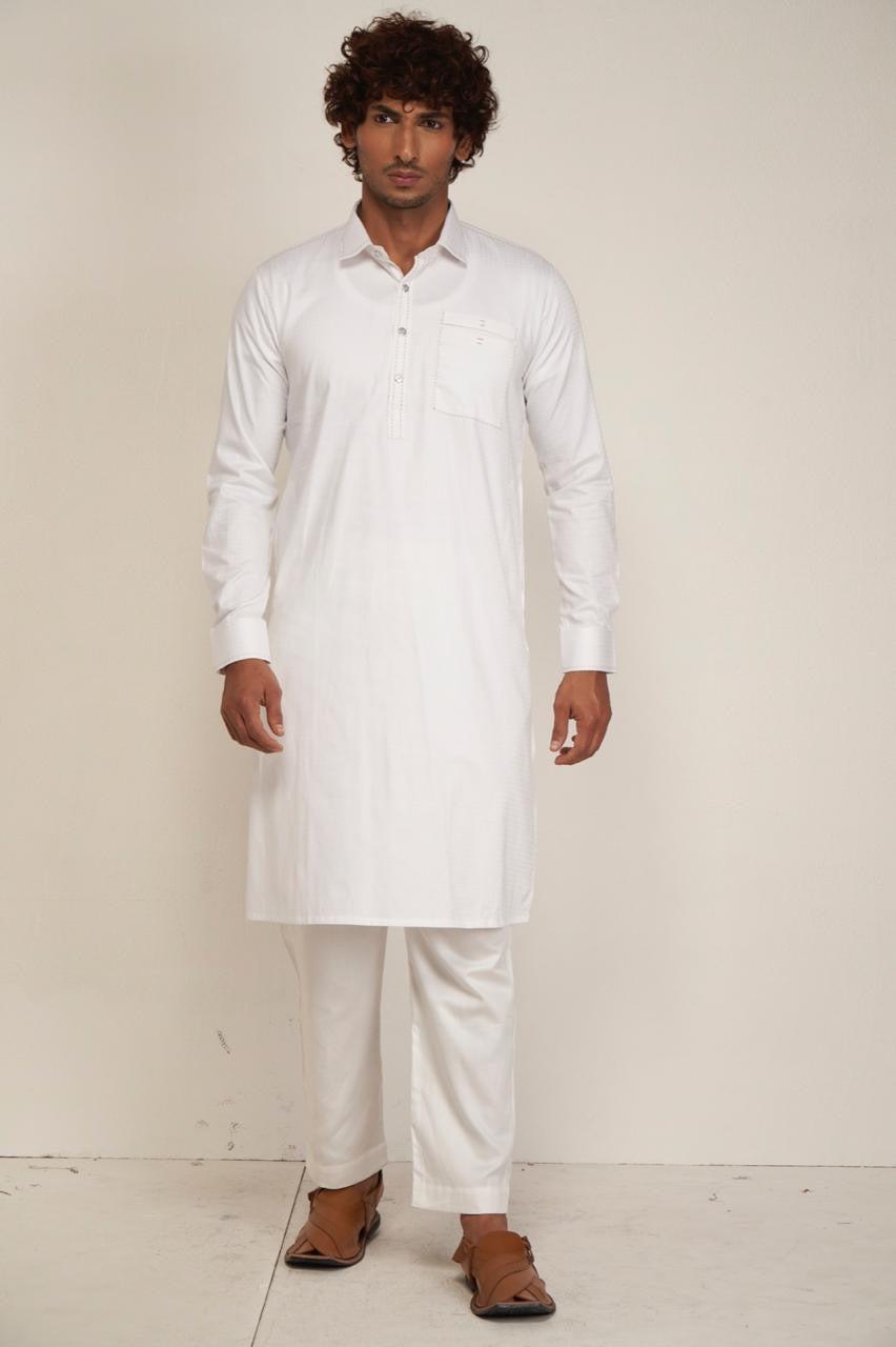 Safed Classic Kurta Pyjama