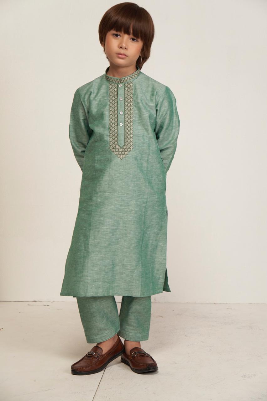 Jabari Kids Kurta Pajama - Sage Green