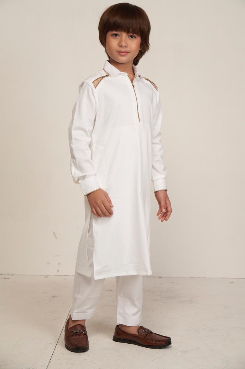 Demir Kids Pathani Set - white