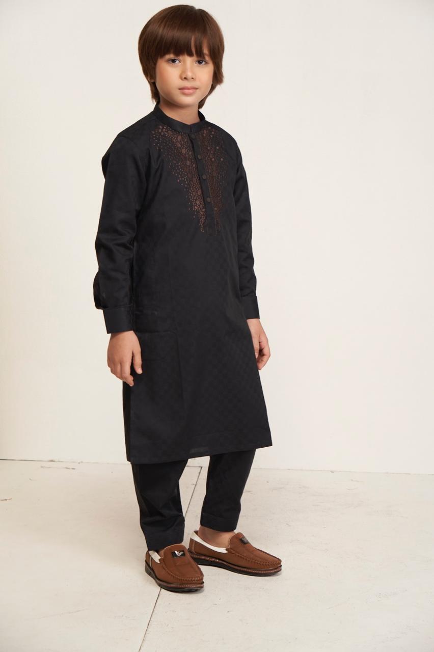 Shahran Kids Kurta pajama - Black