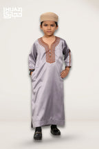 Ash Grey Naksh Kids Thobe