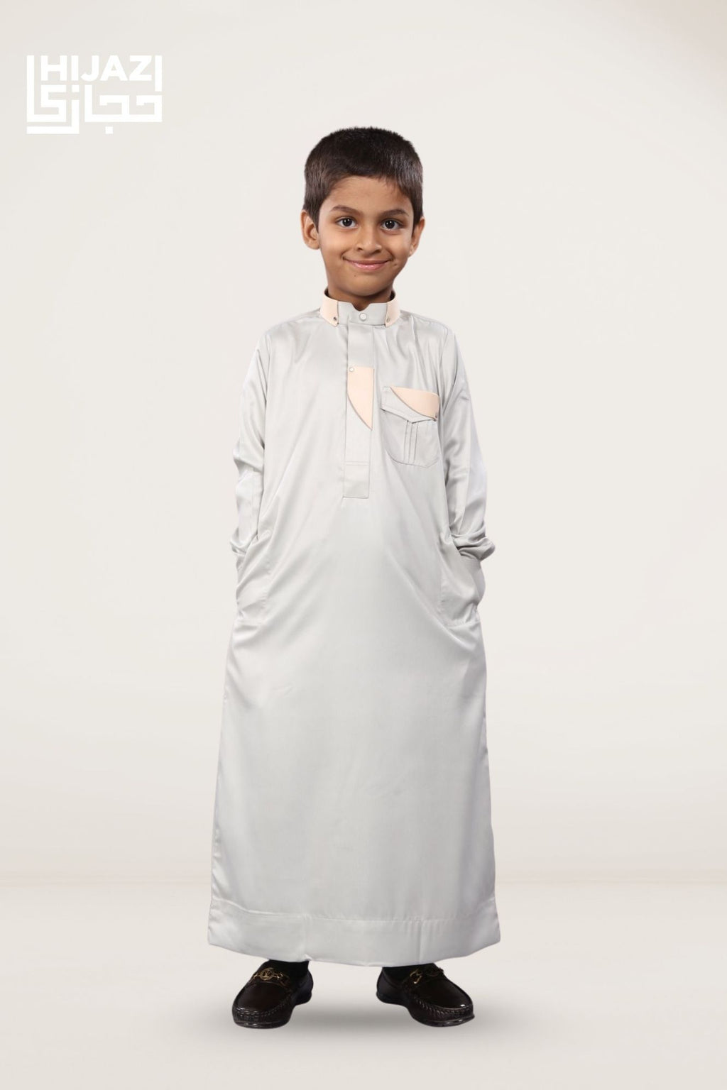 Ash Grey Premium Designer Kids Thobe