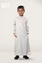 Ash Grey Premium Designer Kids Thobe