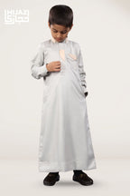 Ash Grey Premium Designer Kids Thobe
