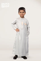 Ash Grey Premium Designer Kids Thobe
