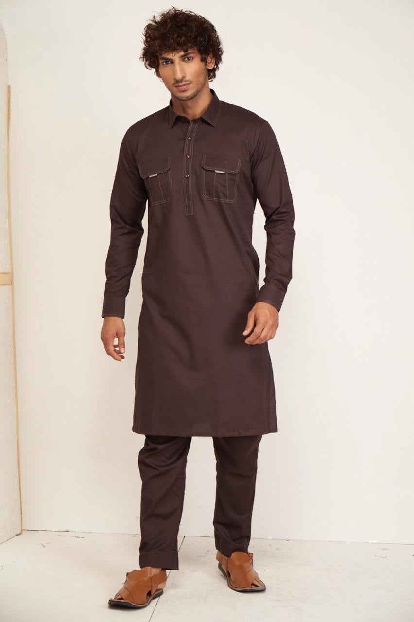 Mocha Modern Kurta Set