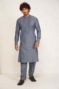 Firozi Lattice Kurta Set