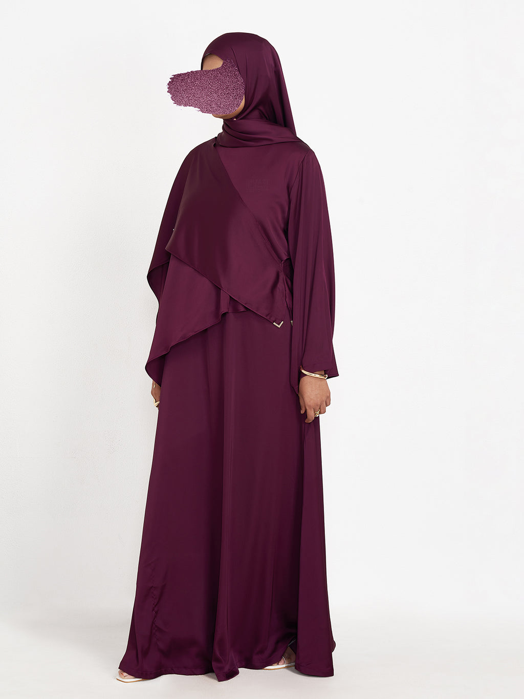 FLOW DRAPE ABAYA- GRAPE WINE