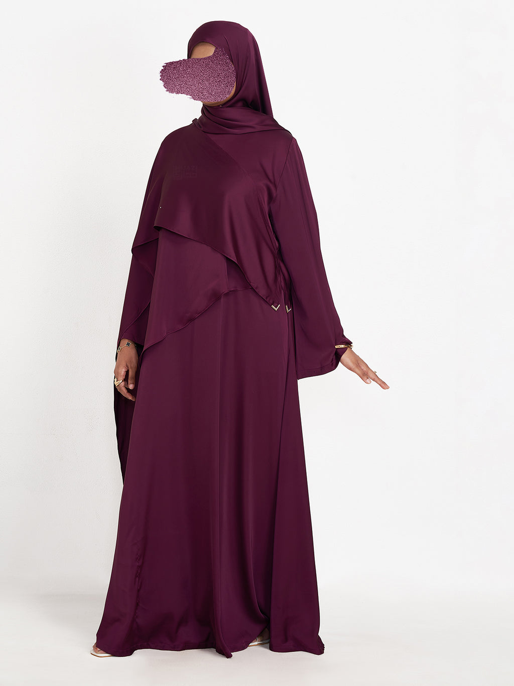FLOW DRAPE ABAYA- GRAPE WINE