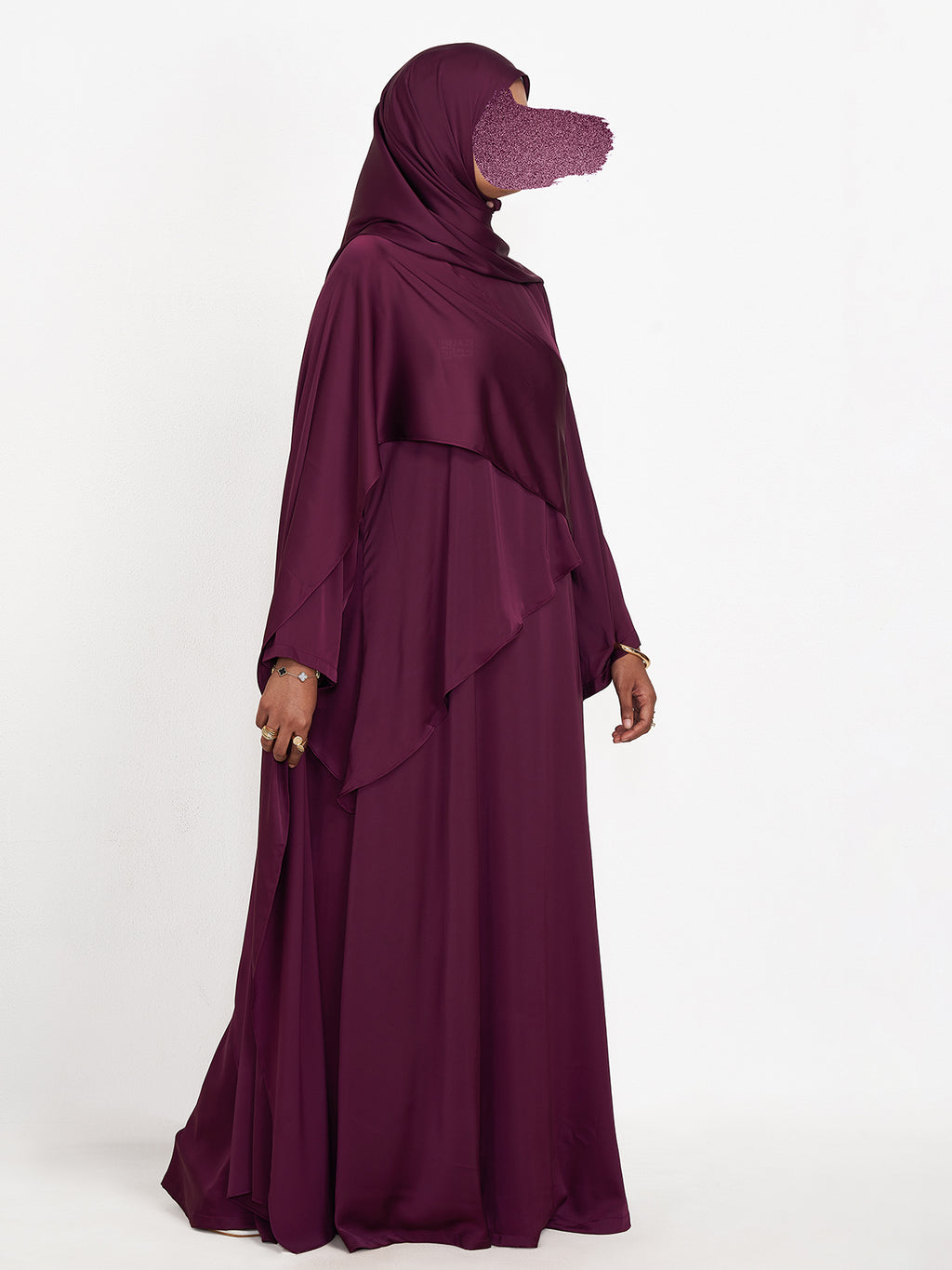 FLOW DRAPE ABAYA- GRAPE WINE