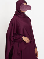 FLOW DRAPE ABAYA- GRAPE WINE