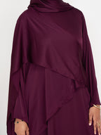 FLOW DRAPE ABAYA- GRAPE WINE