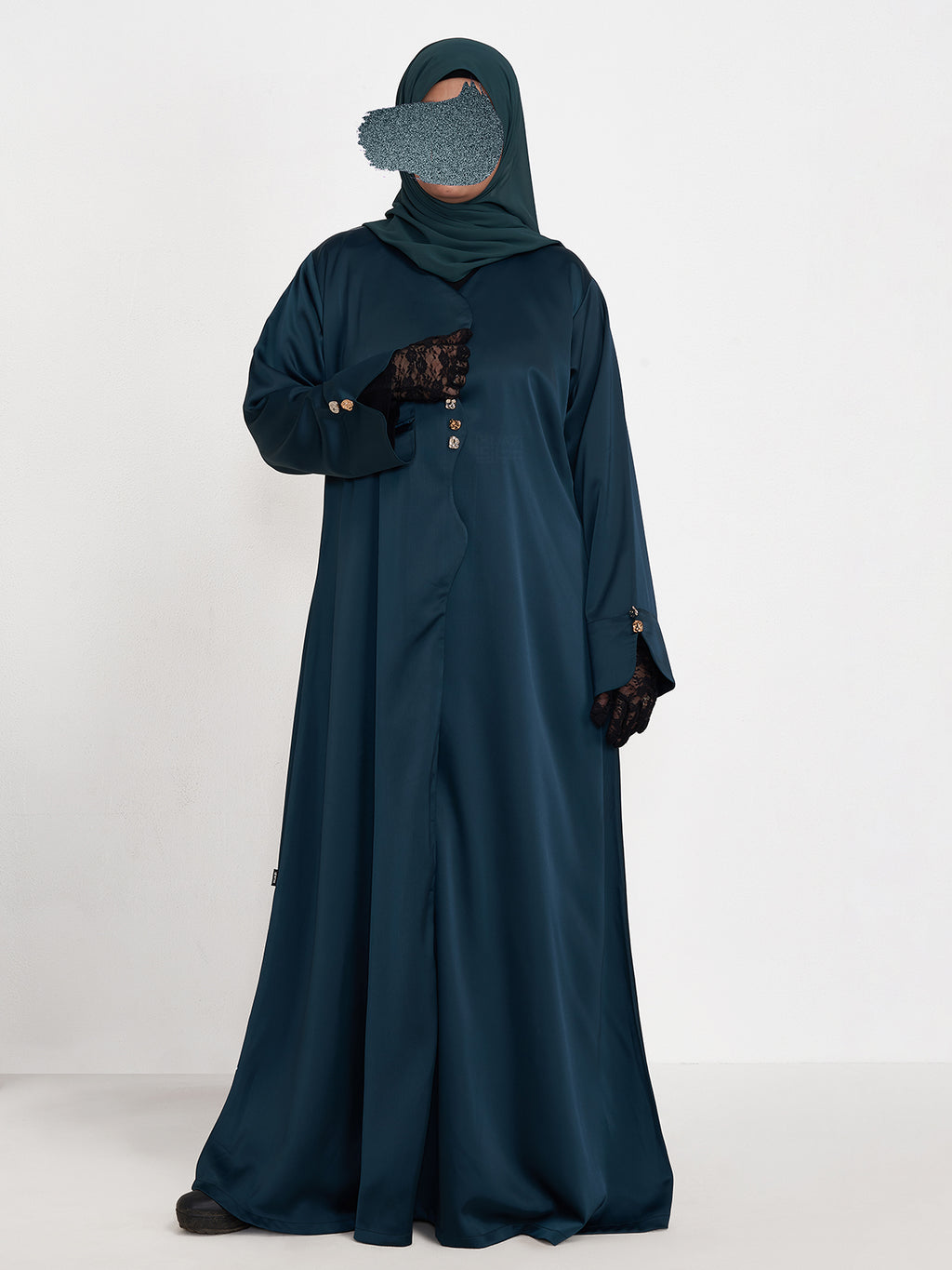 MAWJ NUJUM ABAYA- BOTTLE GREEN