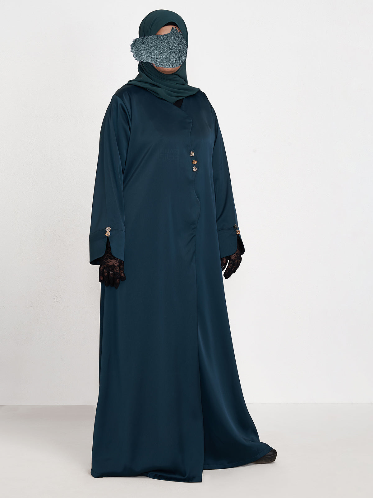 MAWJ NUJUM ABAYA- BOTTLE GREEN