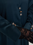 MAWJ NUJUM ABAYA- BOTTLE GREEN