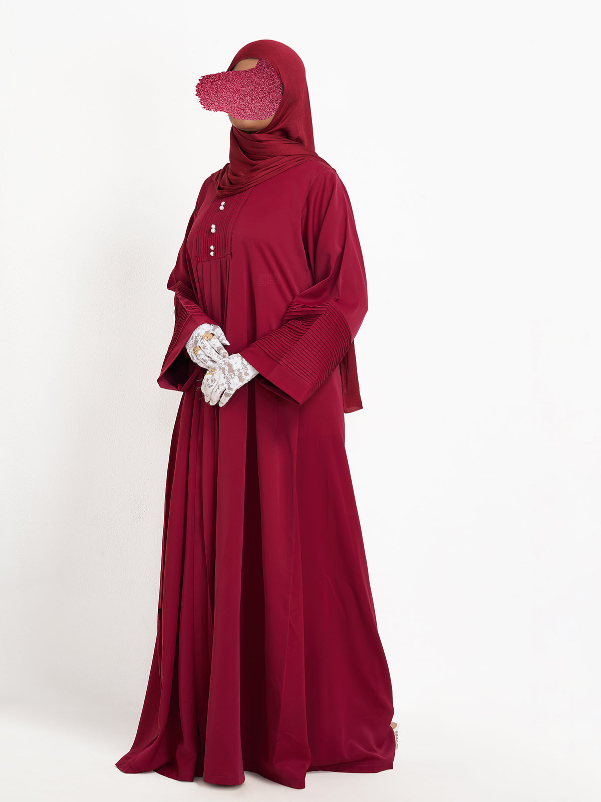 RAVZA PINTEX ABAYA- CHERRY RED