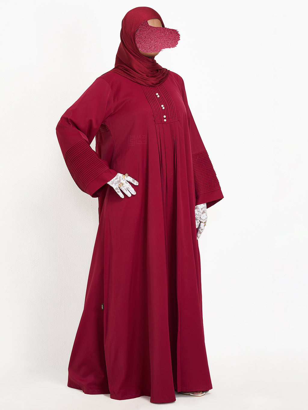 RAVZA PINTEX ABAYA- CHERRY RED