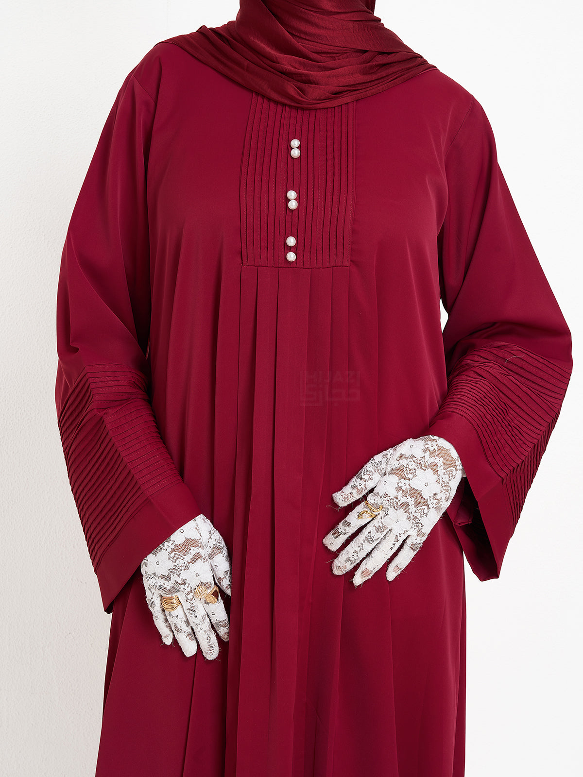RAVZA PINTEX ABAYA- CHERRY RED