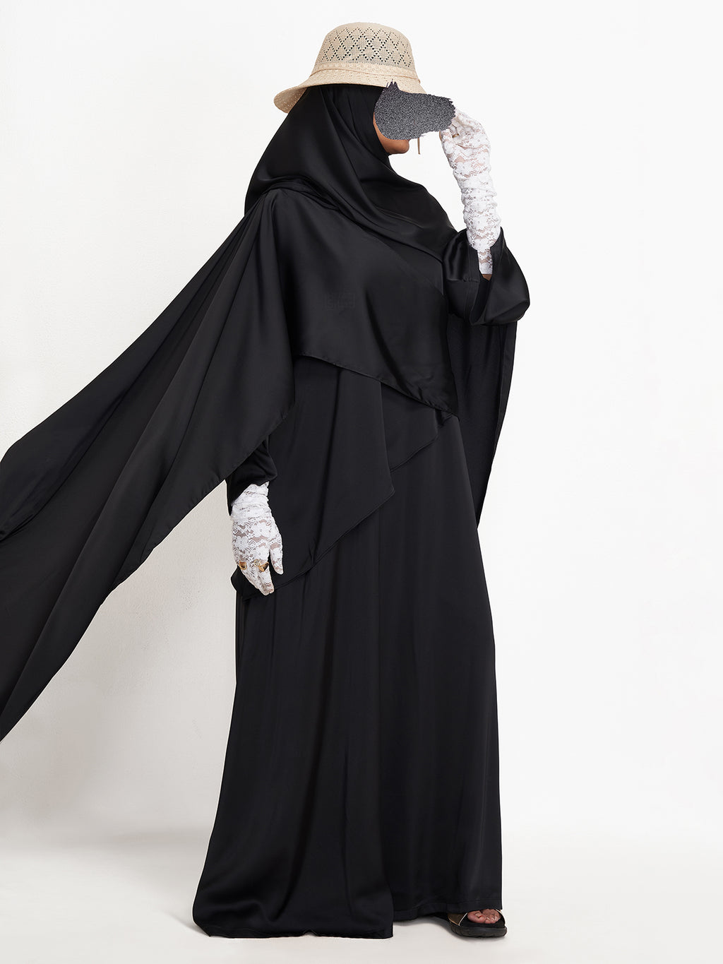 FLOW DRAPE ABAYA- BLACK