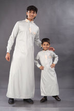 Ash Grey Premium Thobe Father & Son Combo