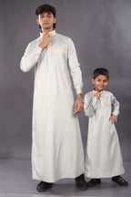 Ash Grey Premium Thobe Father & Son Combo