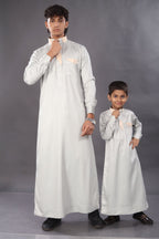 Ash Grey Premium Thobe Father & Son Combo
