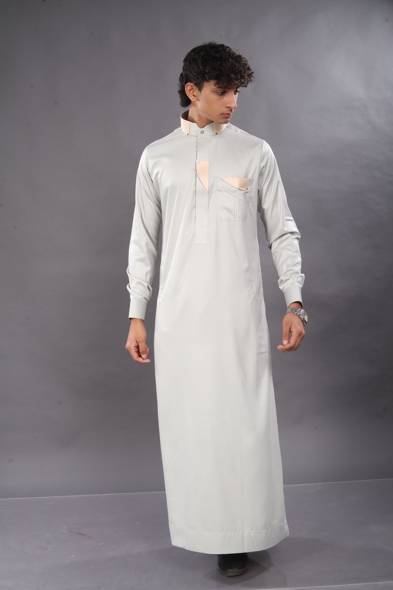 Ash Grey Premium Designer Thobe
