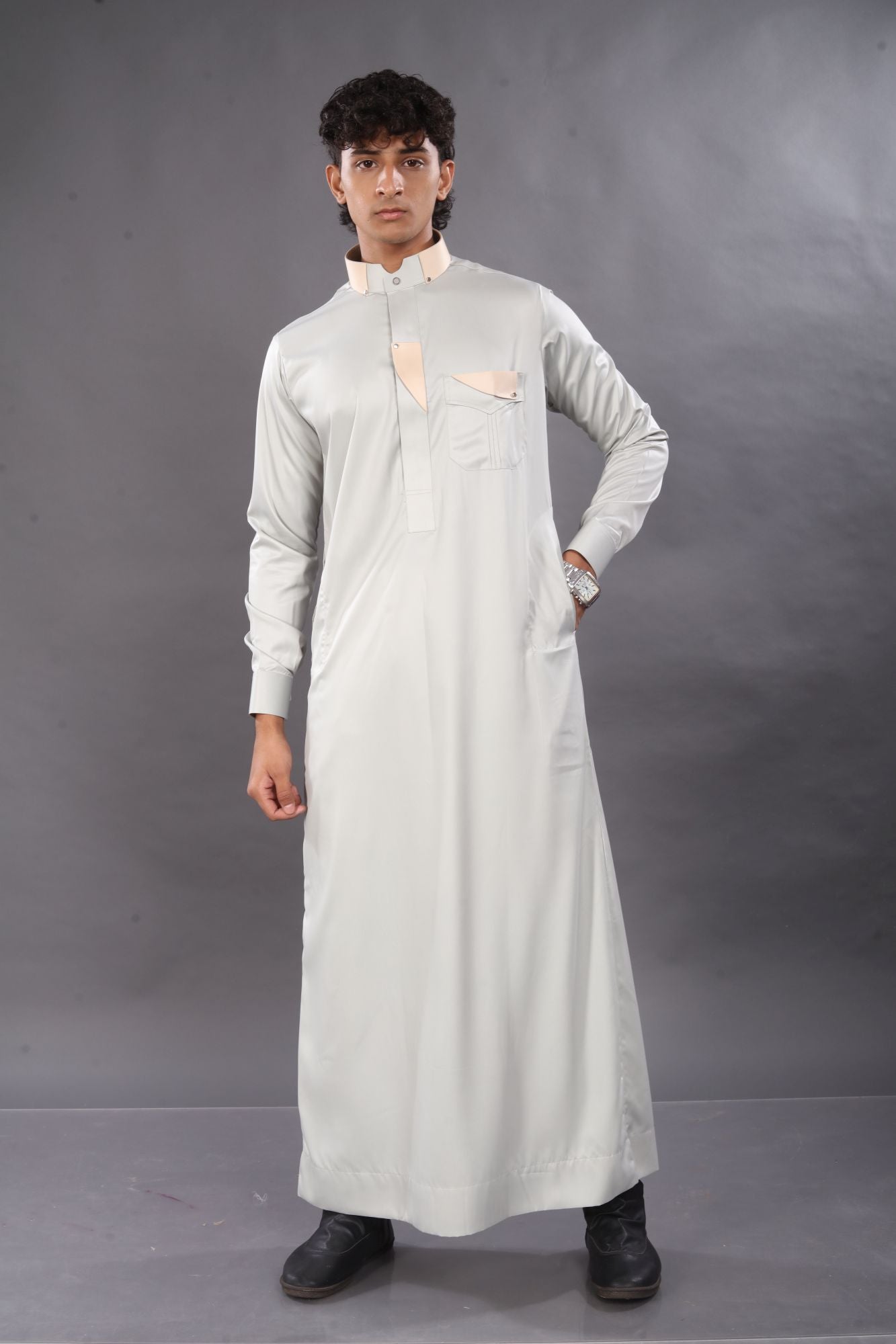 Ash Grey Premium Designer Thobe