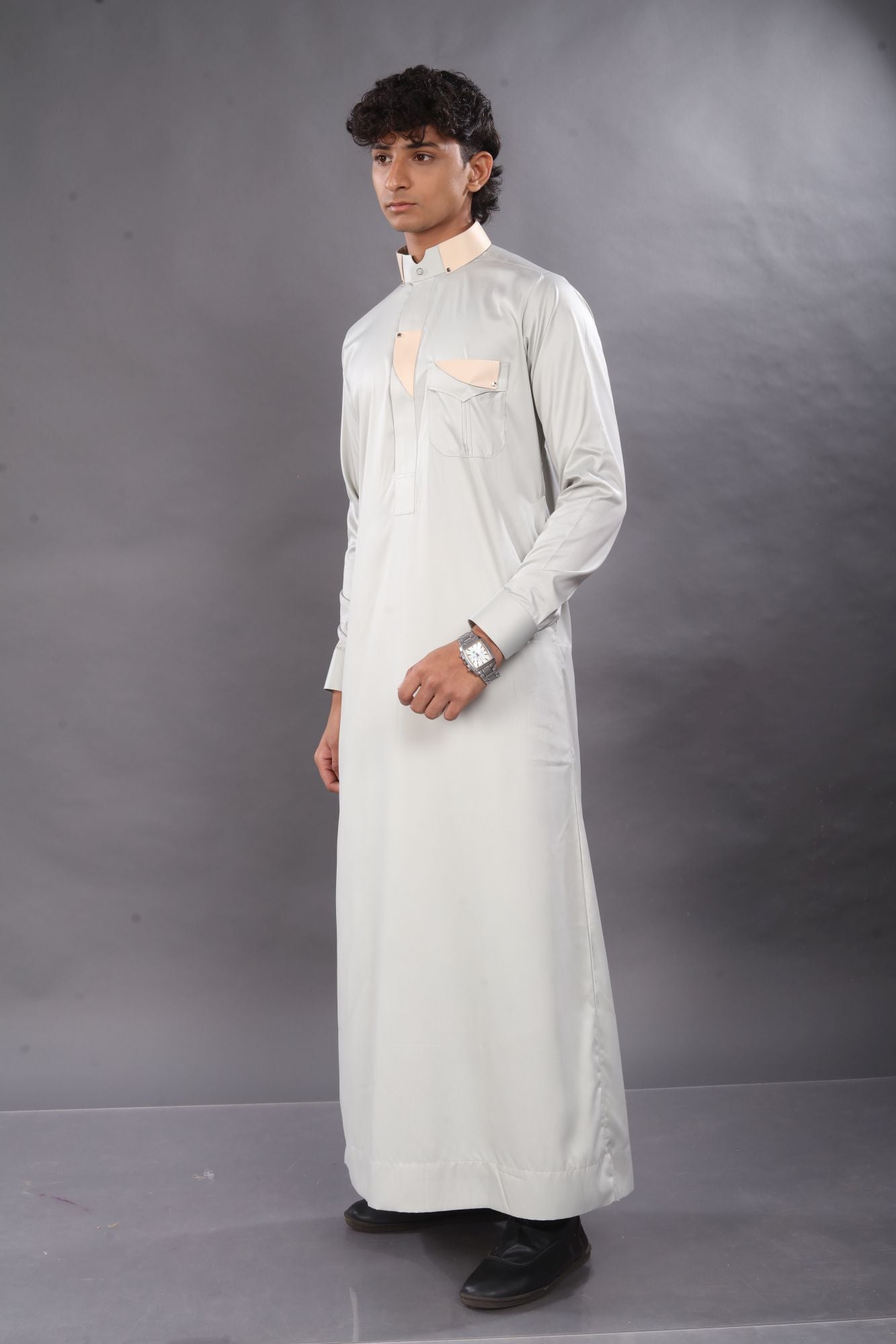 Ash Grey Premium Designer Thobe