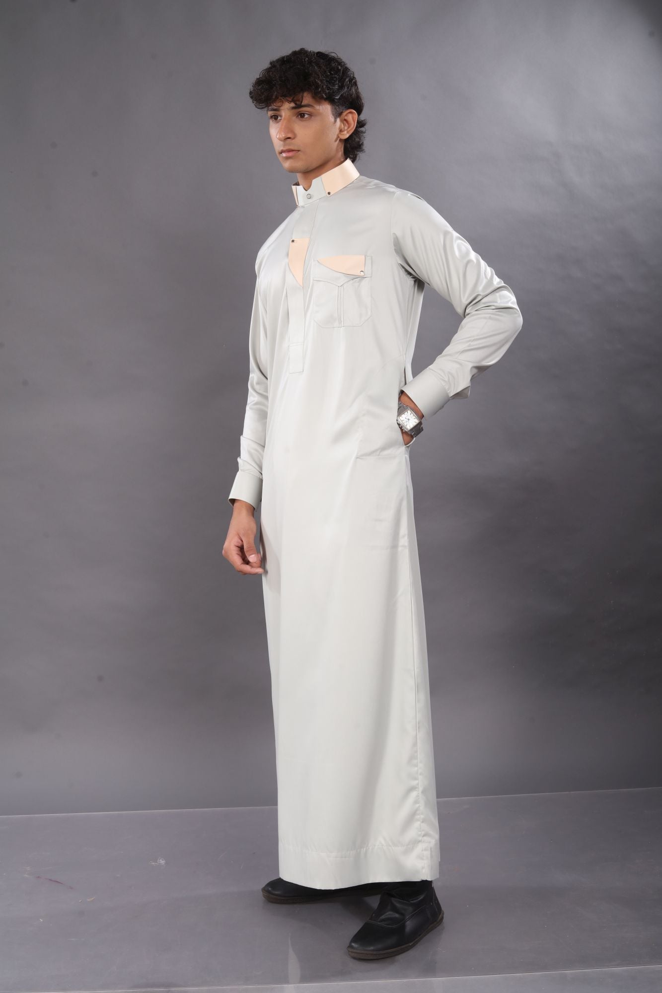Ash Grey Premium Designer Thobe