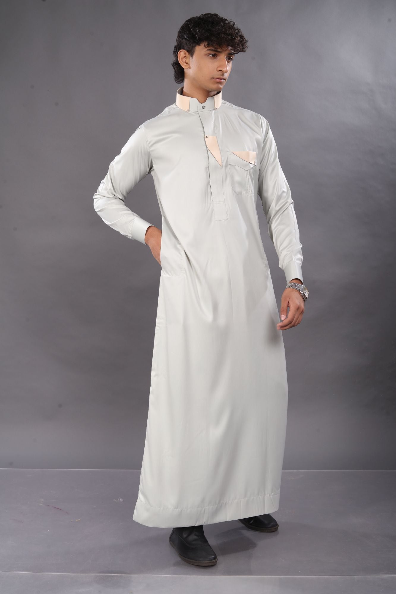 Ash Grey Premium Designer Thobe