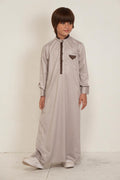 Mishari Kids Thobe - Light grey