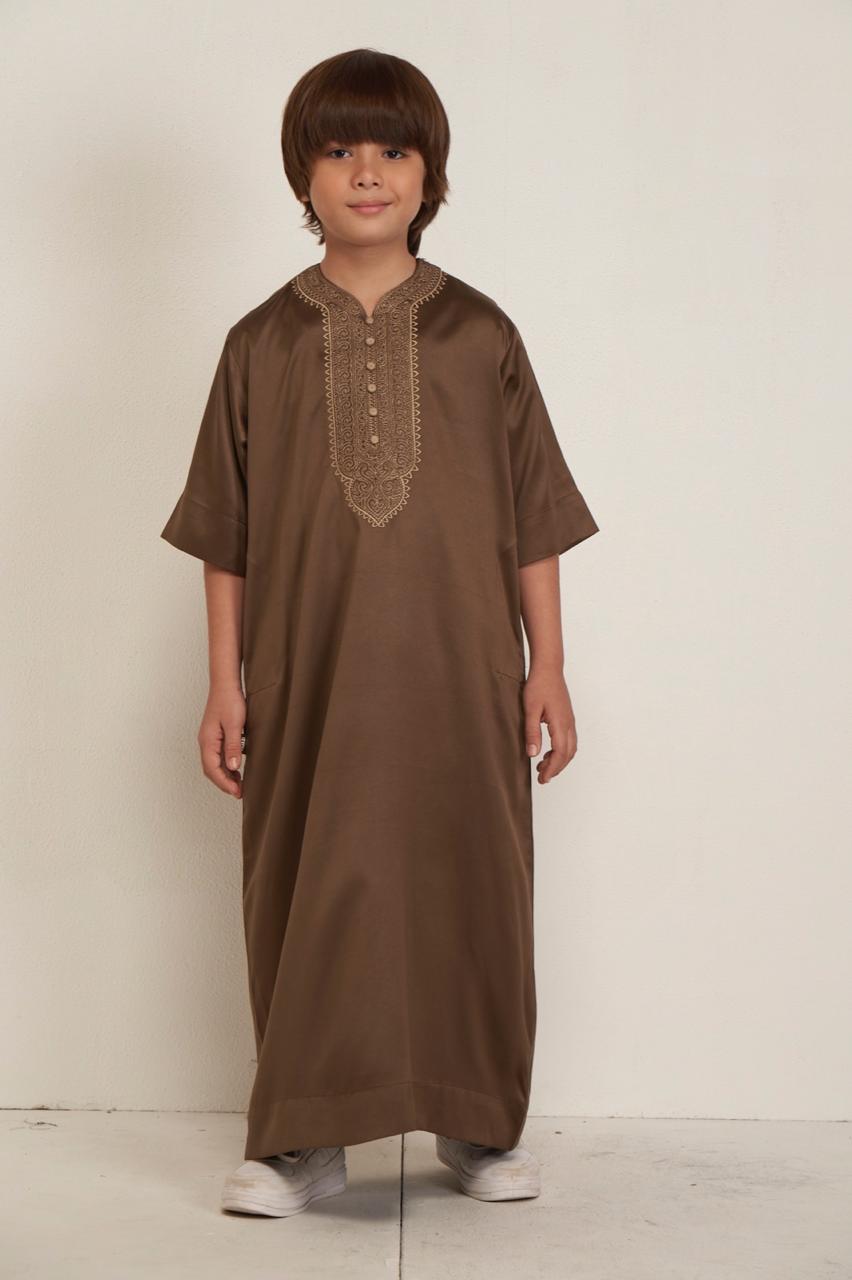 Kids Moroccan Kandura - Coffee Brown - itqan