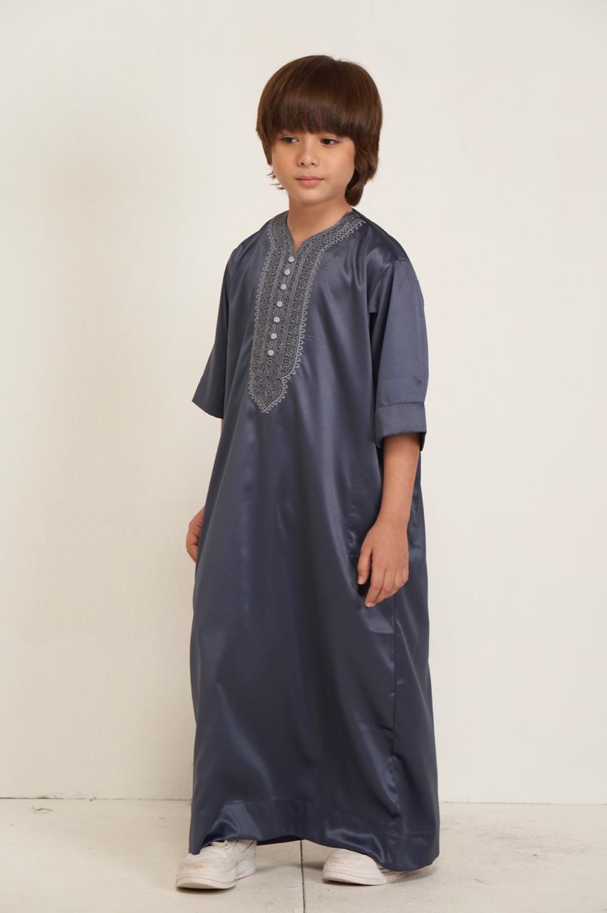 Kids Moroccan Kandura - Steel Grey - Itqan