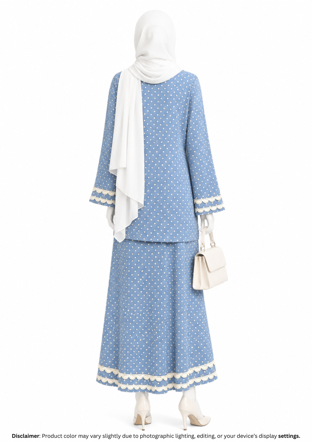 POLKA DOT DENIM CORD SET- LIGHT BLUE