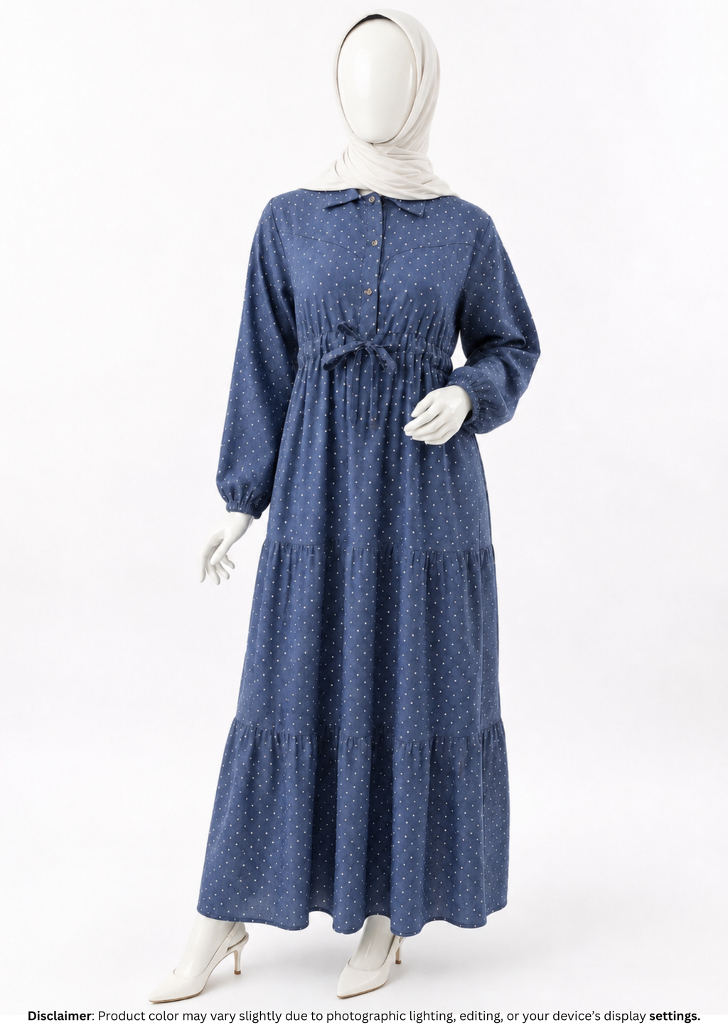 POLKA DOT DENIM GOWN