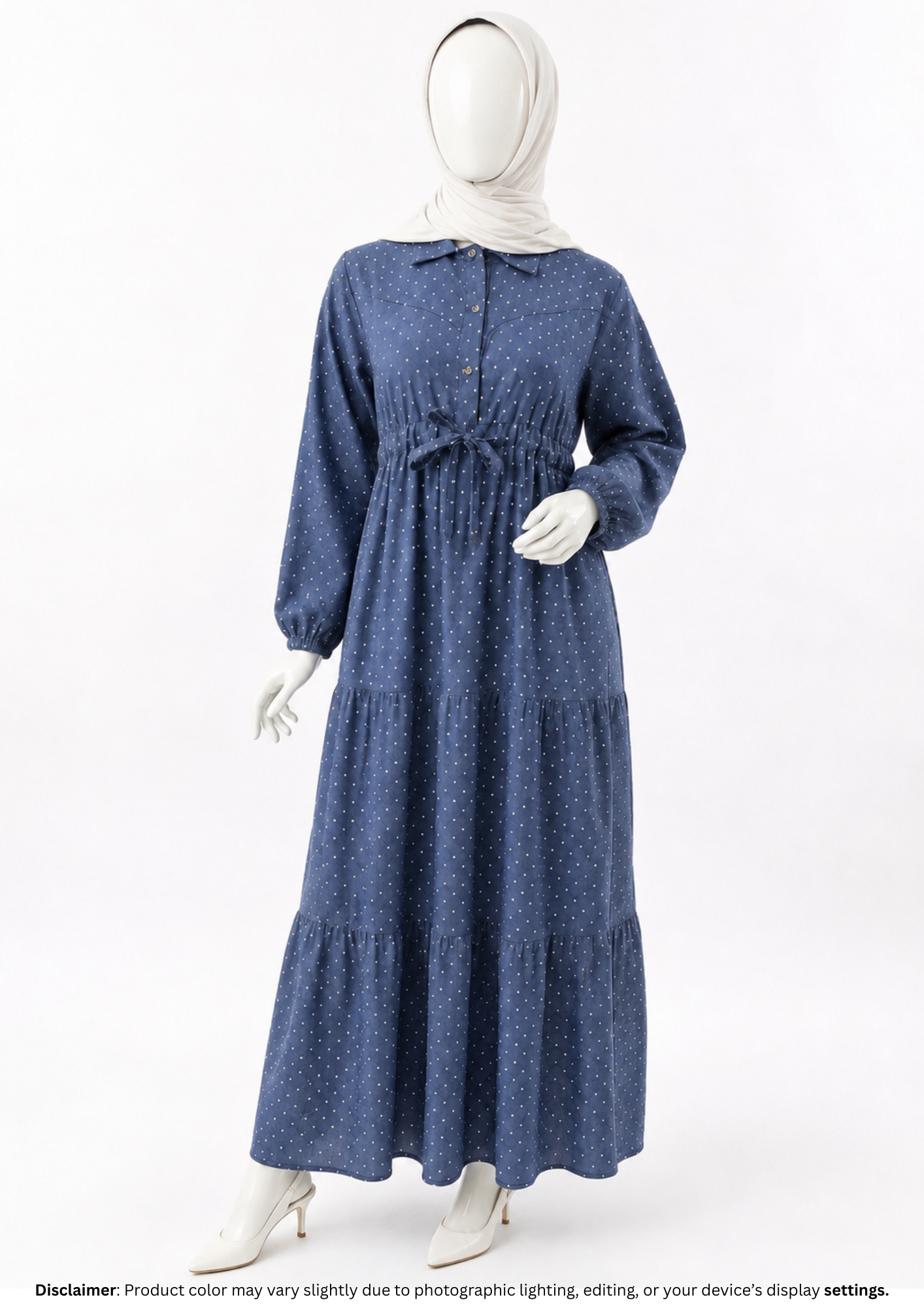 POLKA DOT DENIM GOWN