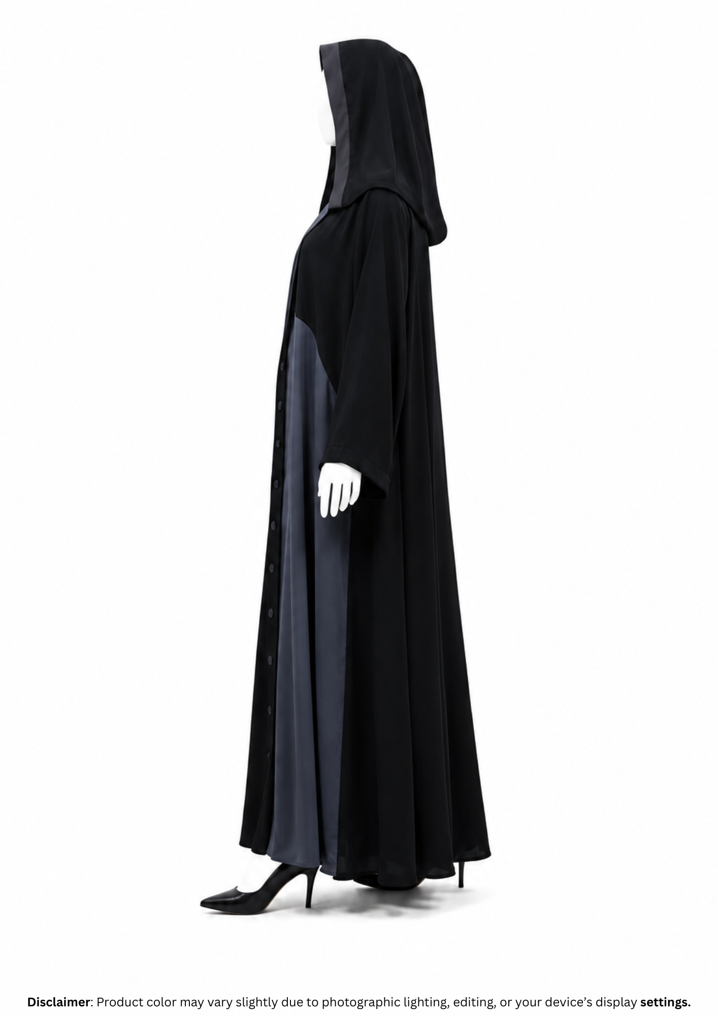 CAT COAT ABAYA-BLACK&GREY