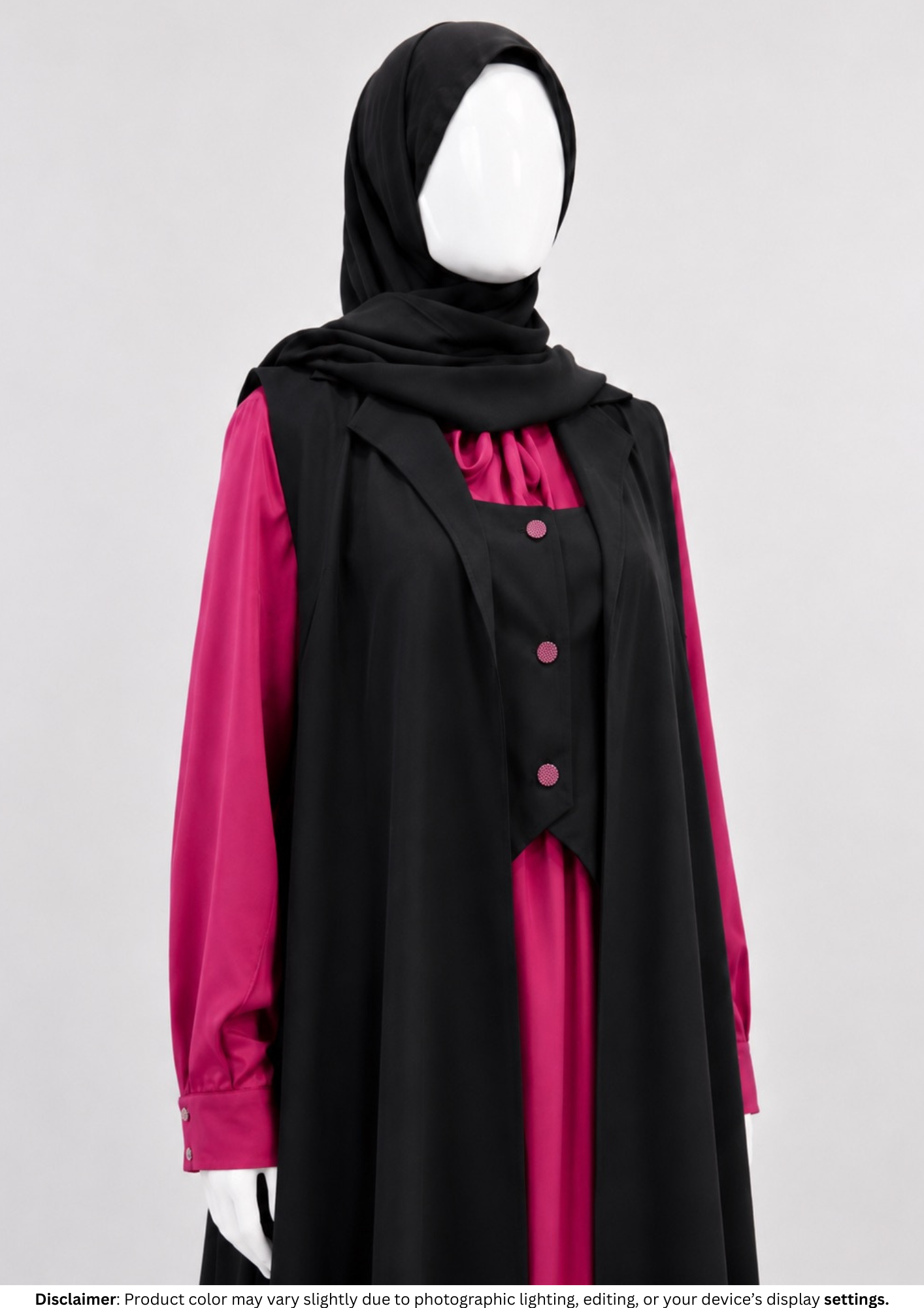MAGIC COAT ABAYA BLACK&RED