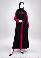 MAGIC COAT ABAYA BLACK&RED