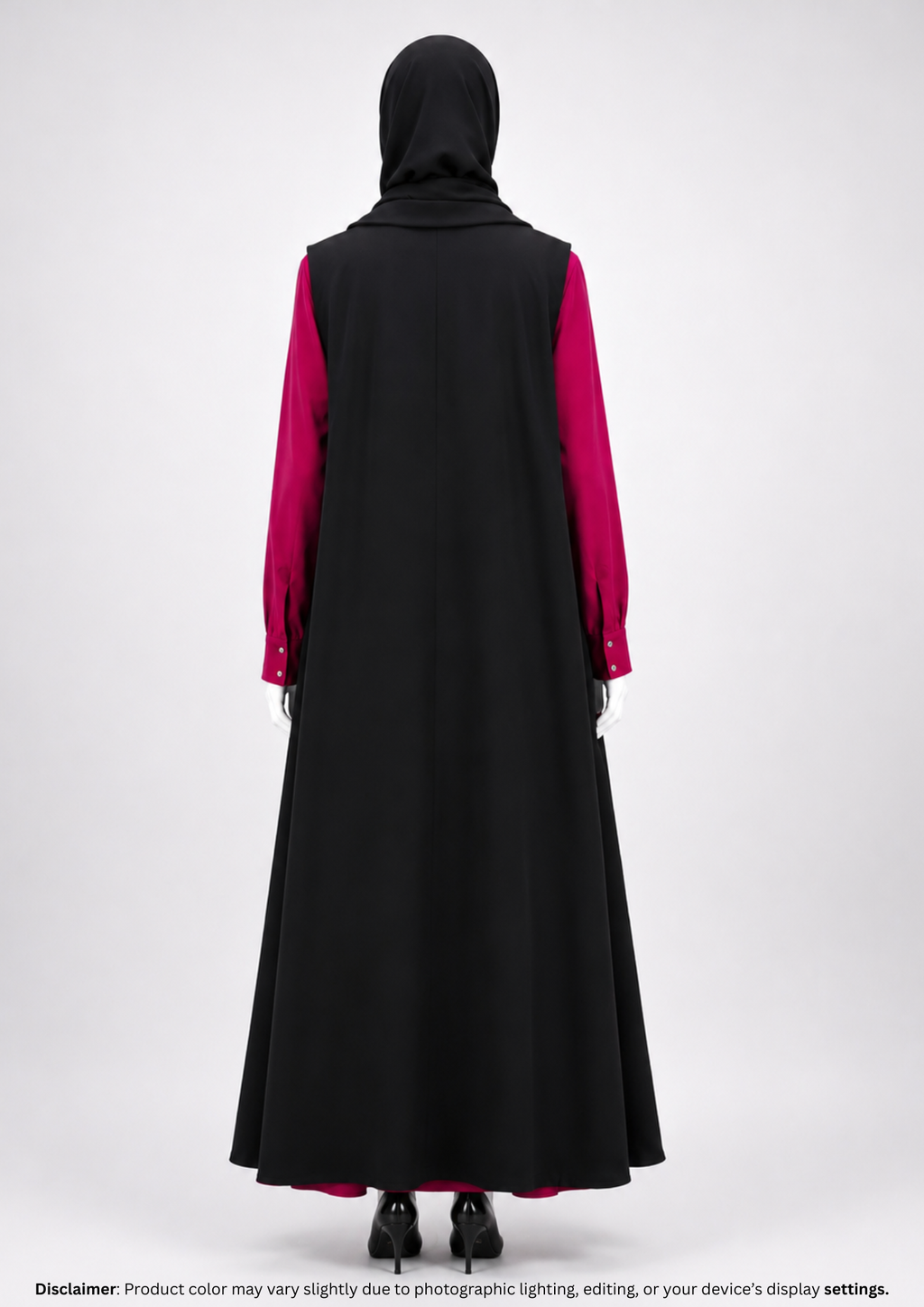MAGIC COAT ABAYA BLACK&RED