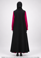 MAGIC COAT ABAYA BLACK&RED