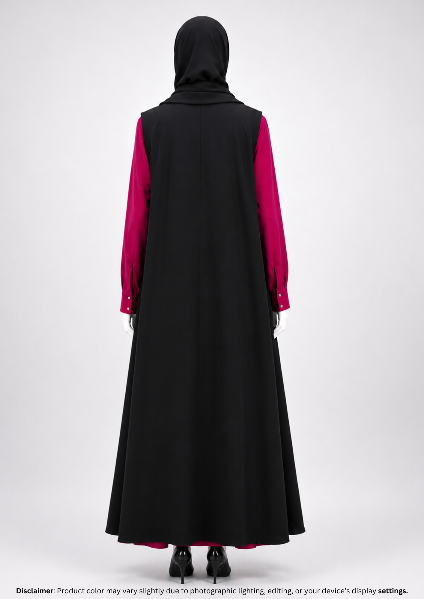 MAGIC COAT ABAYA BLACK&RED