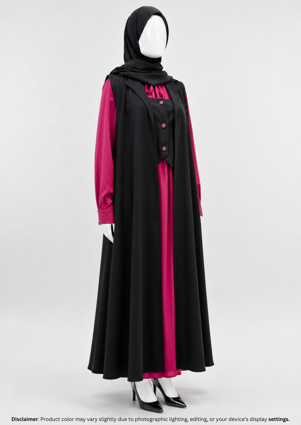 MAGIC COAT ABAYA BLACK&RED