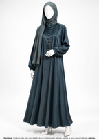 ZEINA PLEAT WORK- BOTTLE GREEN