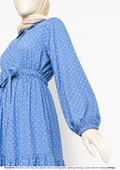 POLKA DOT DENIM GOWN-SKY BLUE