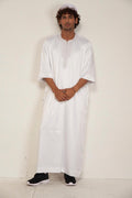 Mens Moroccan Kandura - White- Nujuum
